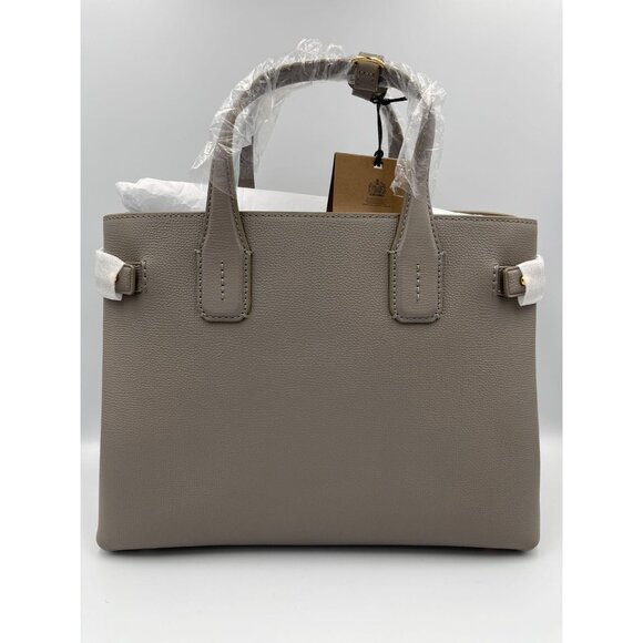Burberry Medium Banner House Check Derby Leather Tote Shoulder Bag Taupe… - Picture 5 of 16